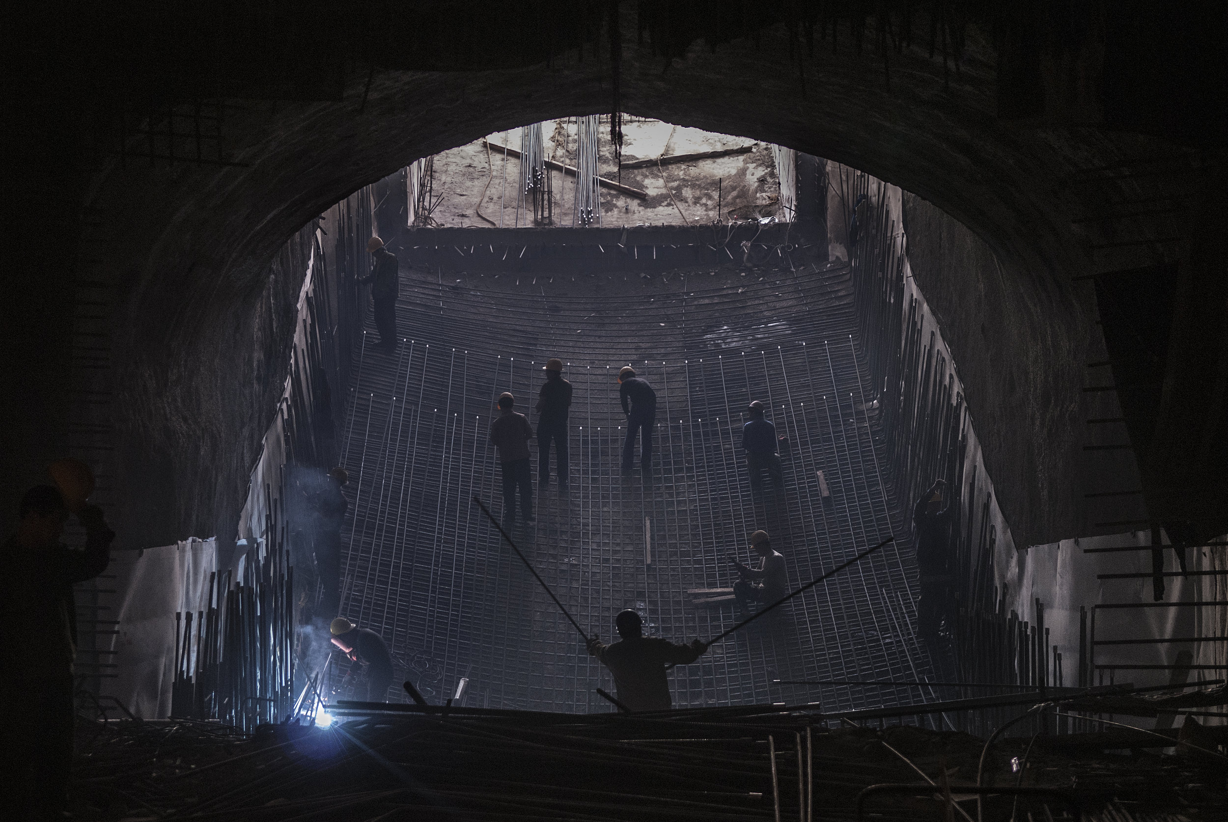 Construction for a new subway line in Beijing. Thousands of kilometers of subways have been built over the past decade as cities expanded both in population and superficy while city centers got ensnared in notorious traffic jams. In Beijing alone over 500 kilometers of subways have been built between 2008 and 20016.