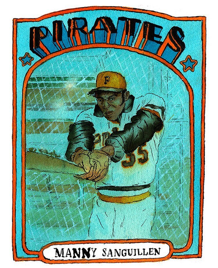 Had a great time talking about #spotlight70 @topps on @npr #sportsjam @wbgojazz ⚾️ link in bio ⚾️ pictured: #mannysanguillen #1972topps