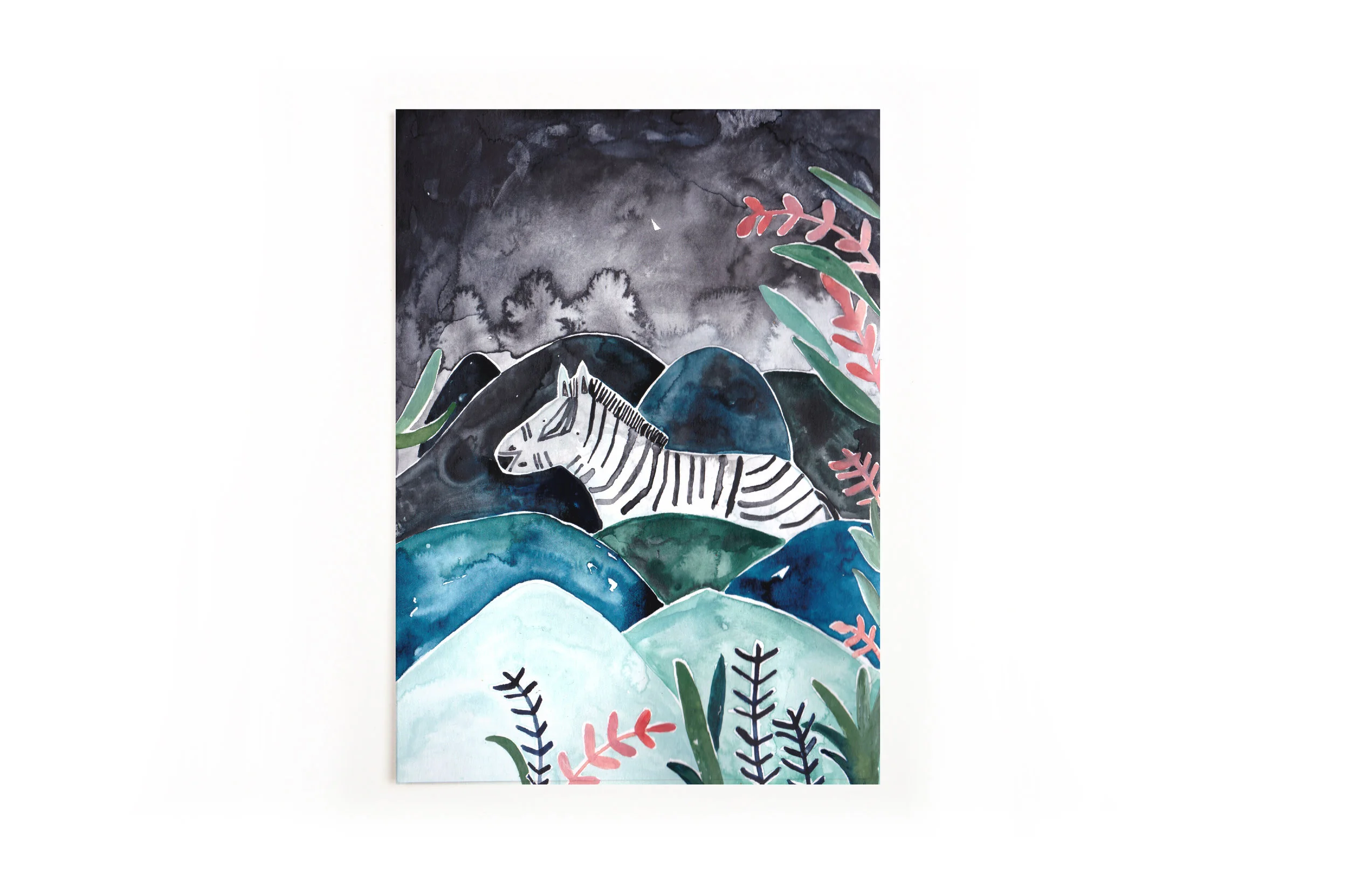 Postkarte Zebra