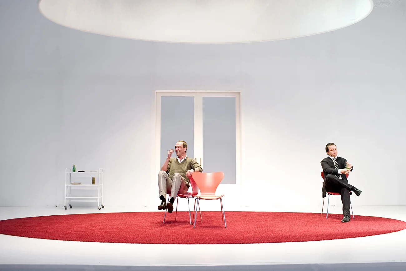 Michiel Nooter, Mathias Sercu, Wouter van Lierde tijdens Kunst van Theatergroep Suburbia
