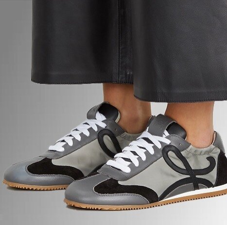 And we love the#cinquedress styled with the @loewe grey Ballet Runners 🖤🖤🖤