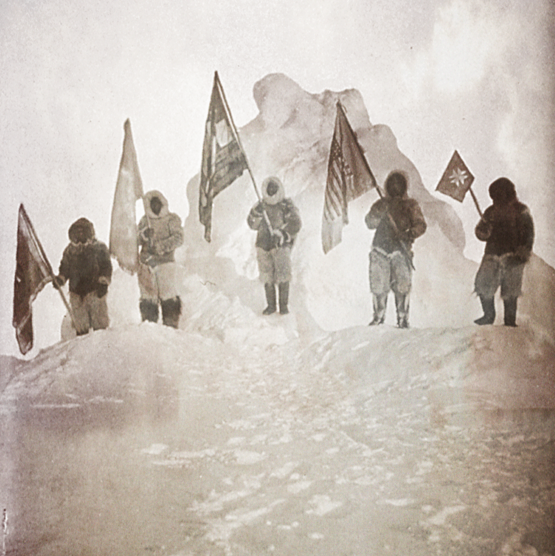 Faceless and Waving Flags of Many Nations.