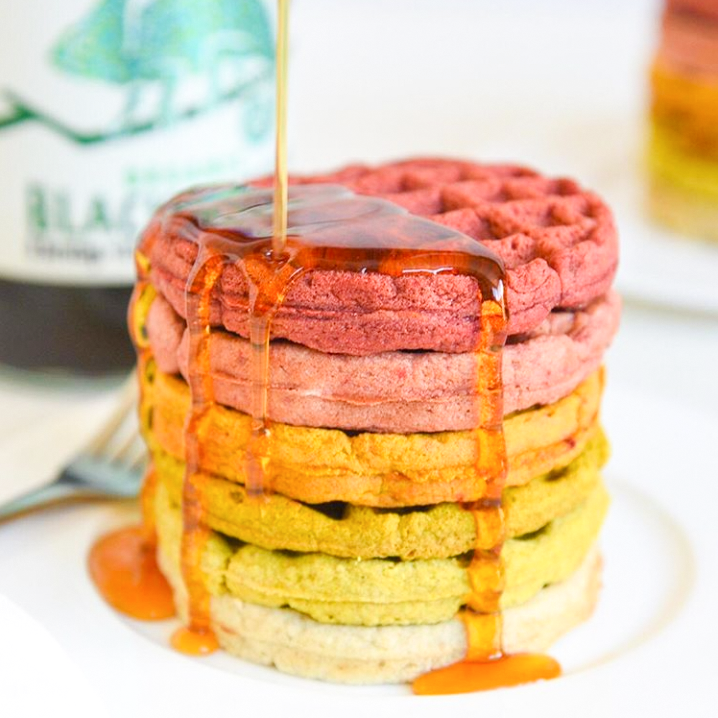 Chameleon Cold-Brew Adaptogenic Rainbow Waffles