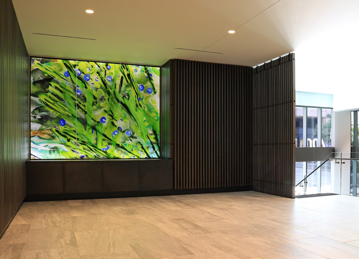 corporate lobby art glass rainier square seattle