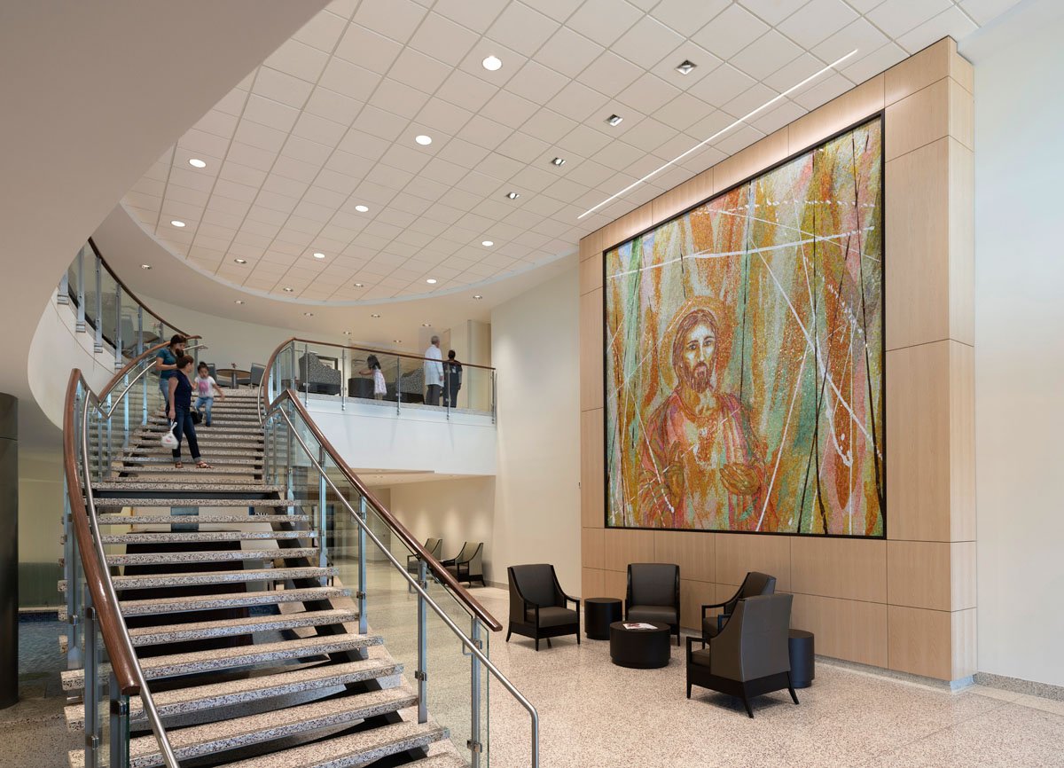 Sacré Coeur mosaic art st. francis heart hospital lobby