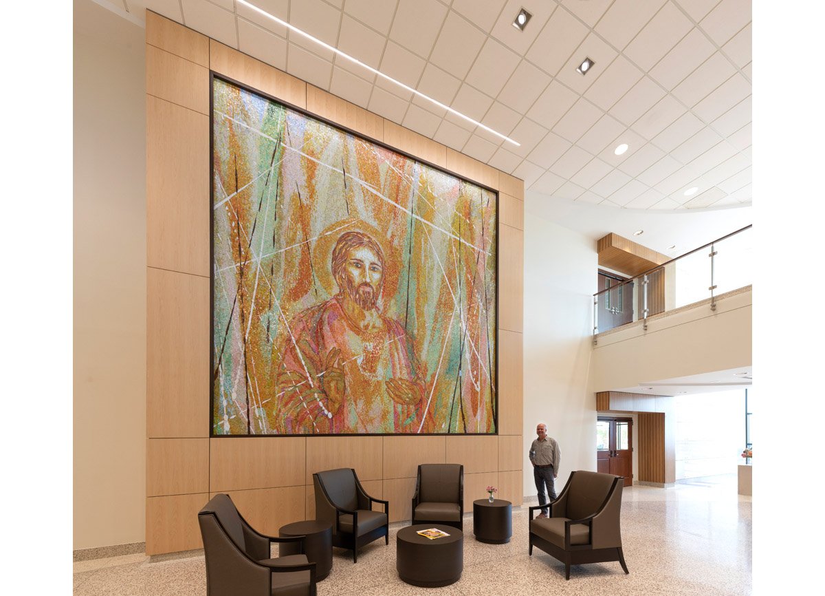 Sacré Coeur mosaic artwork st. francis heart hospital lobby