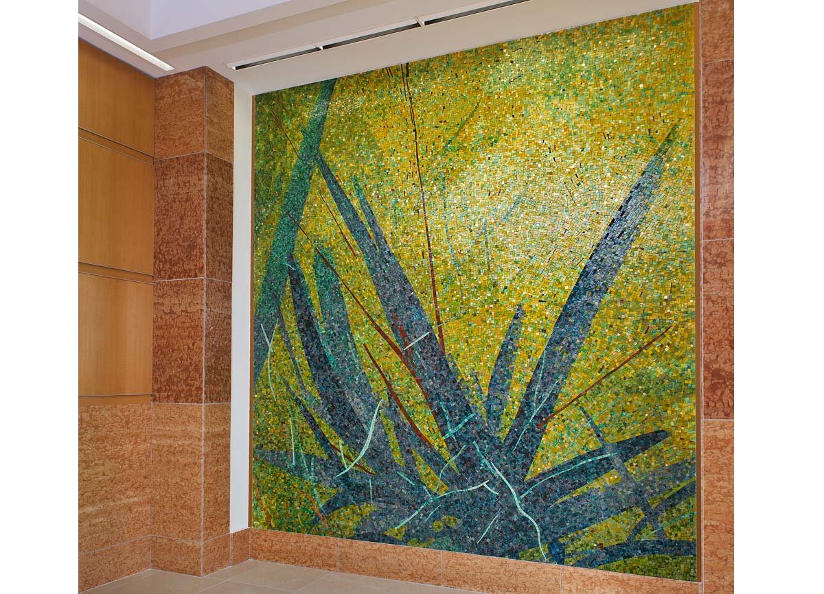 elevator lobby mosaic artwork University of kentucky hospital