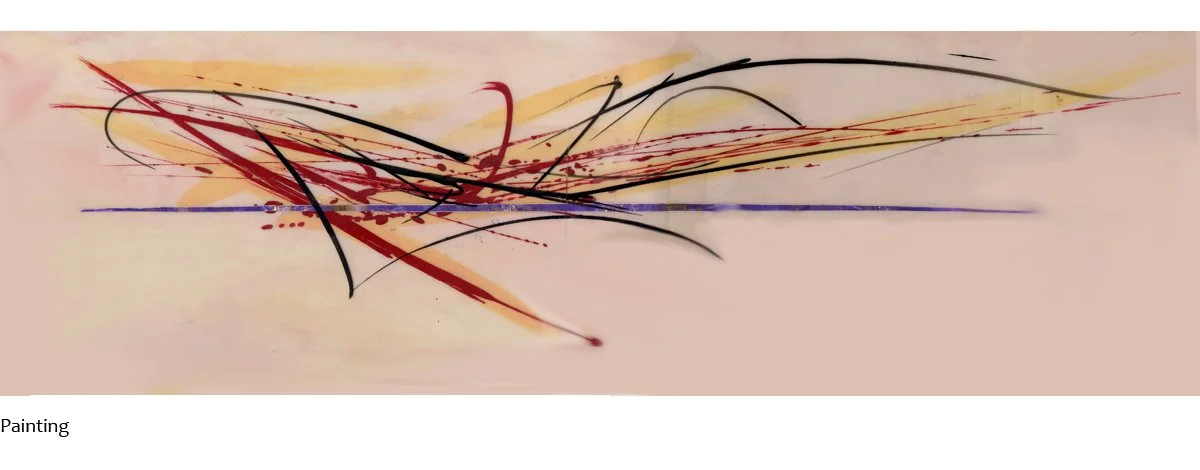 Painting for large blown glass window