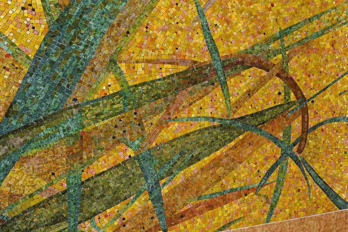 detail of intricate Italian mosaic organic design