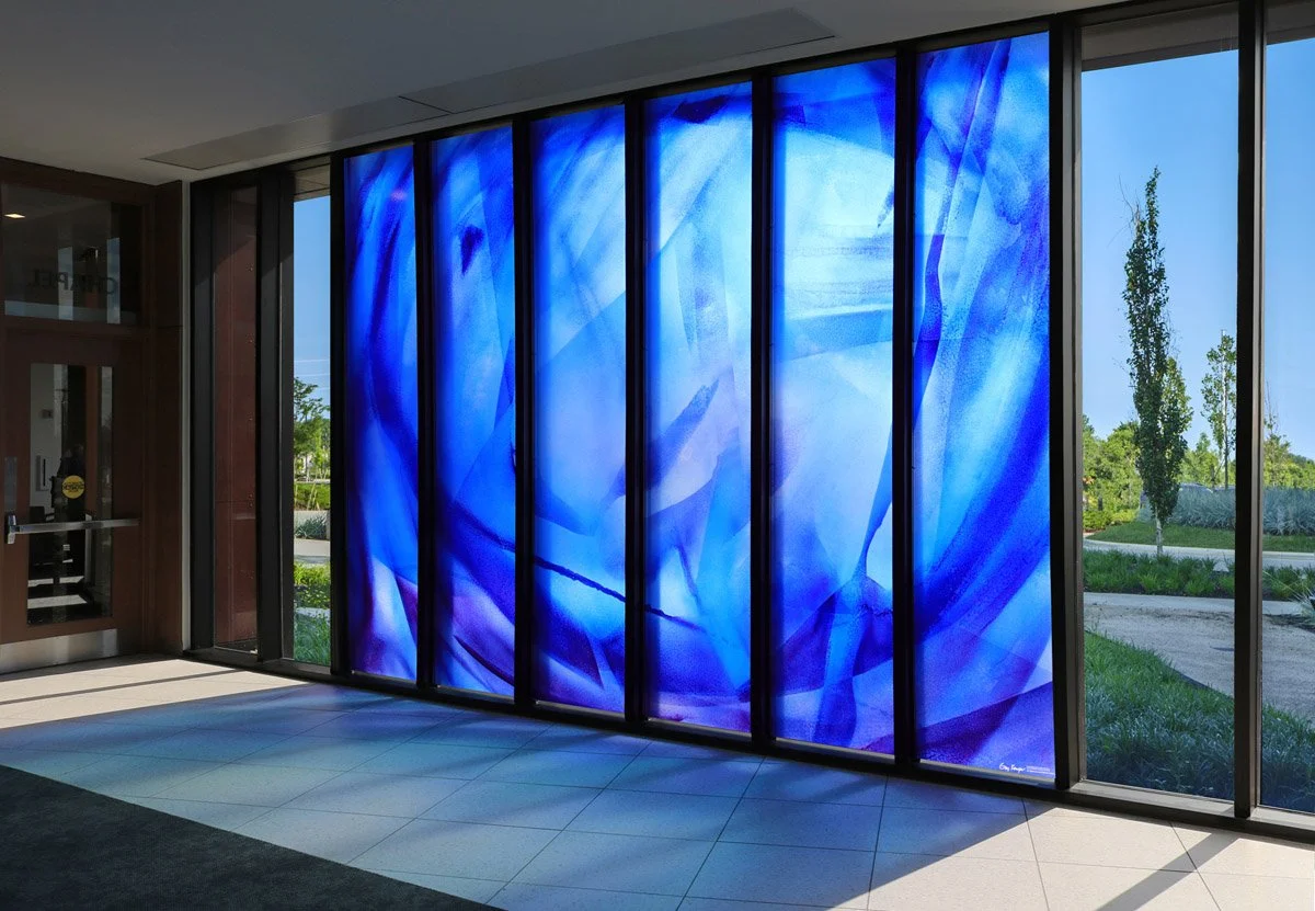 Mount Carmel Hospital chapel glass painting, Columbus, OH