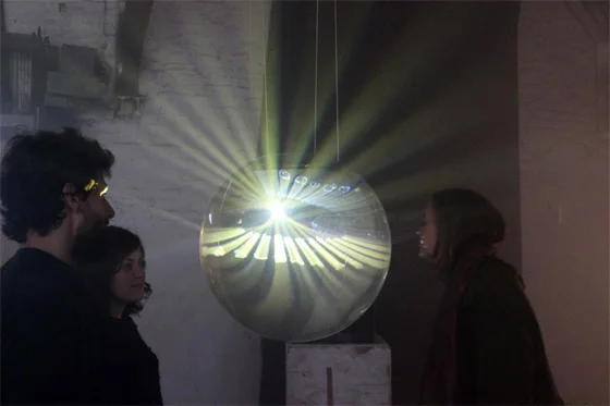Fernando Epelde, the musician of the piece on the left. Exhibition on ZKU in Berlin, 2013.
