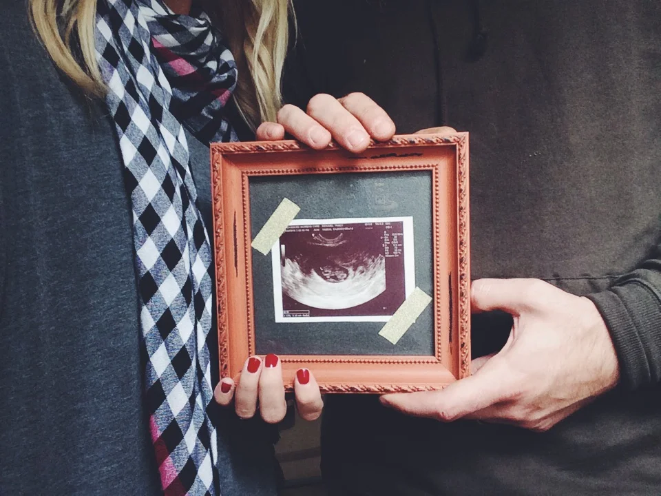 8 week appointment and we were able to see her heartbeat for the first time. 