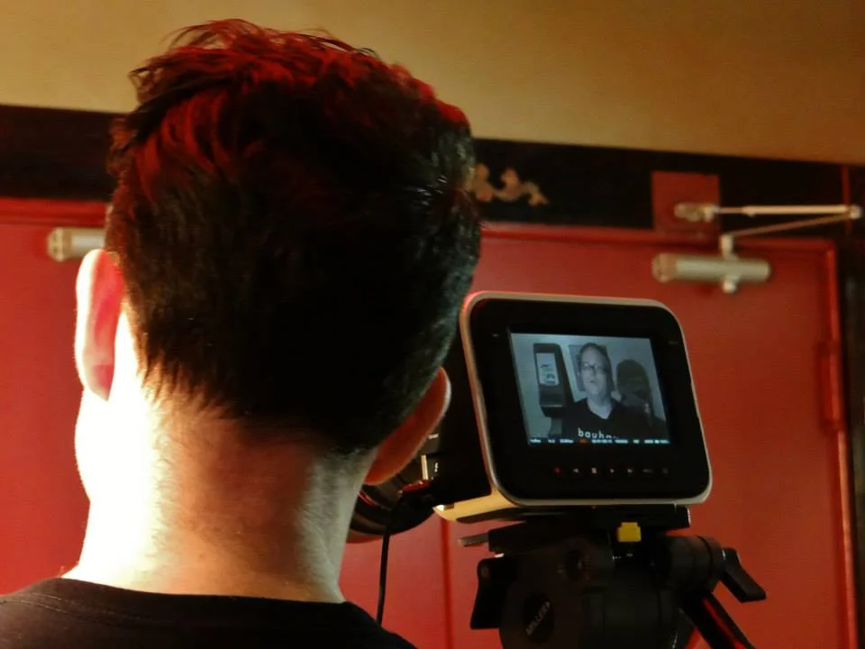 Shawn interviewing his good friend and former Pink Invader, Matt, during our visit to Help Me Mommy in NW Indiana (Photo credit to Magda Gomez)