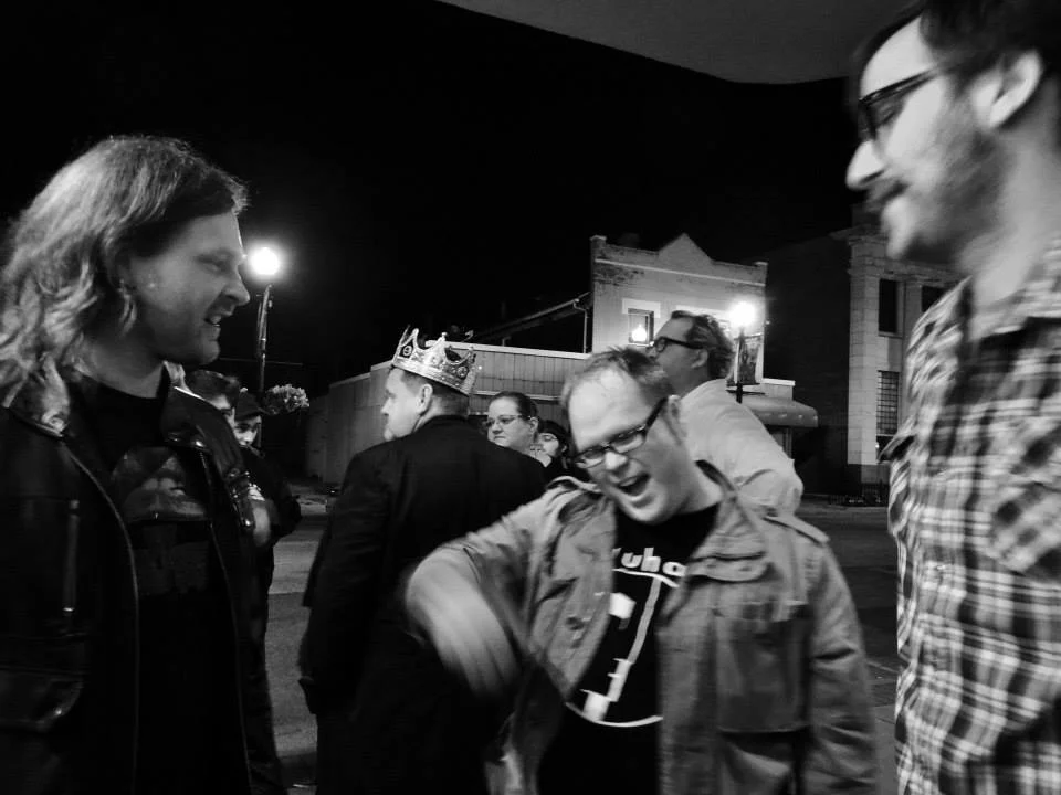 Ryan and Michael Jones (former Pink Invader) listening to a captivating tale from Matt Kniola during our visit to Help Me Mommy show in NW Indiana (Photo credit to Magda Gomez)