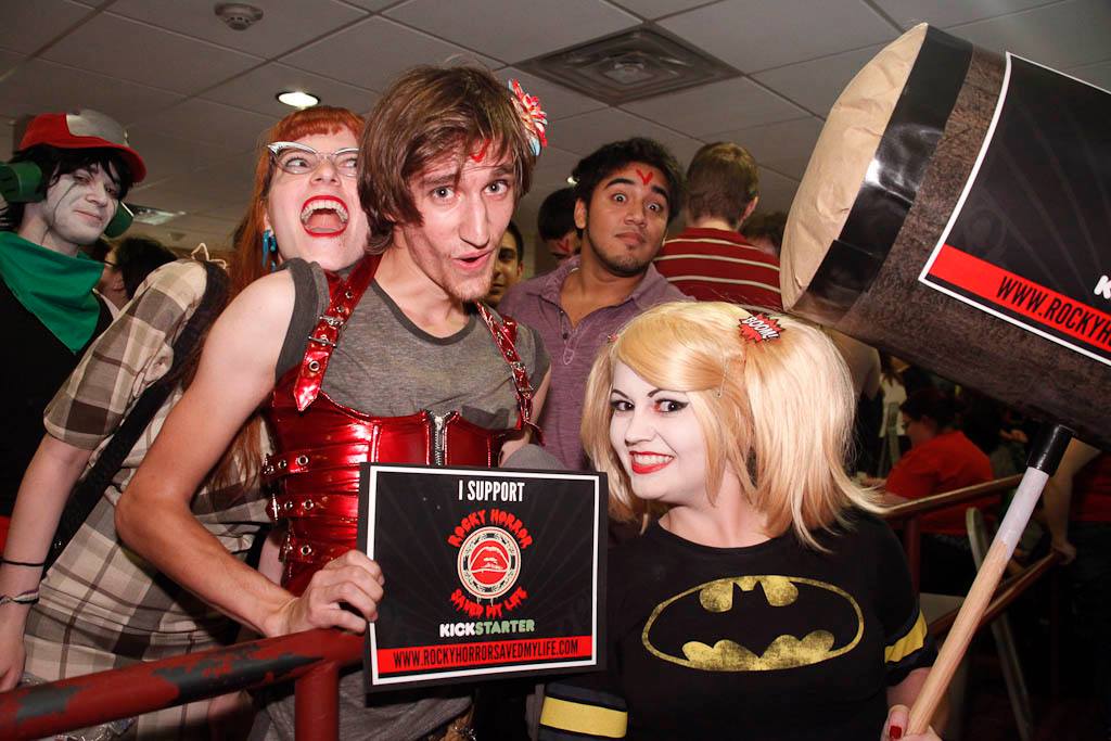 Dana (Production Design) posing with audience and cast members at The Home of Happiness' Super Hero Theme night who show their support for RHSML Photo credit to Michael Hambel Photography