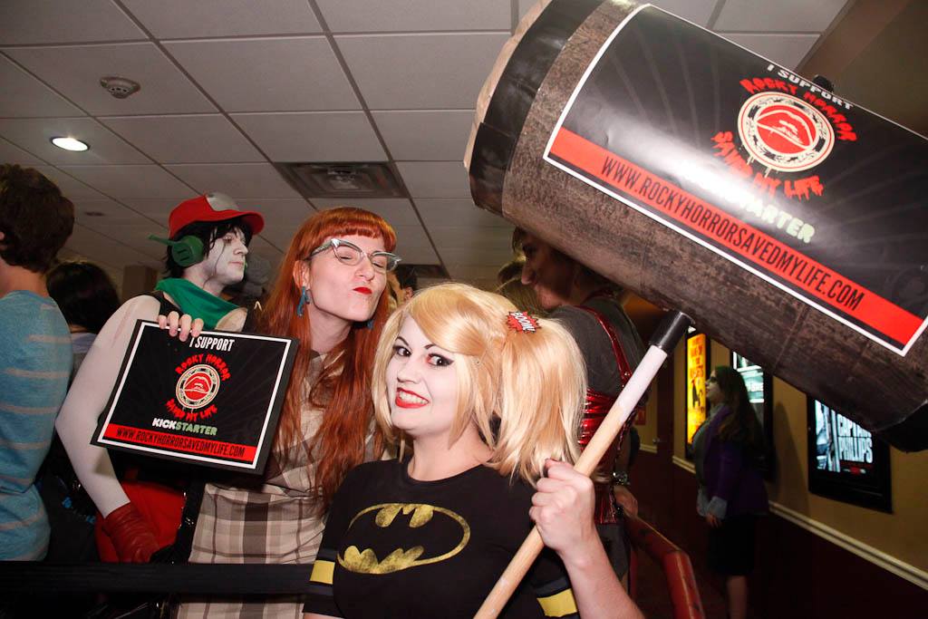 Dana (Production Design) posing with audience and cast members at The Home of Happiness' Super Hero Theme night who show their support for RHSML Photo credit to Michael Hambel Photography