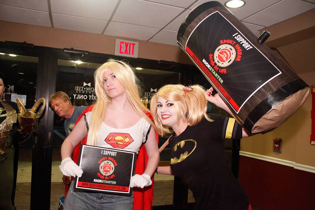 Dana (Production Design) posing with audience and cast members at The Home of Happiness' Super Hero Theme night who show their support for RHSML Photo credit to Michael Hambel Photography