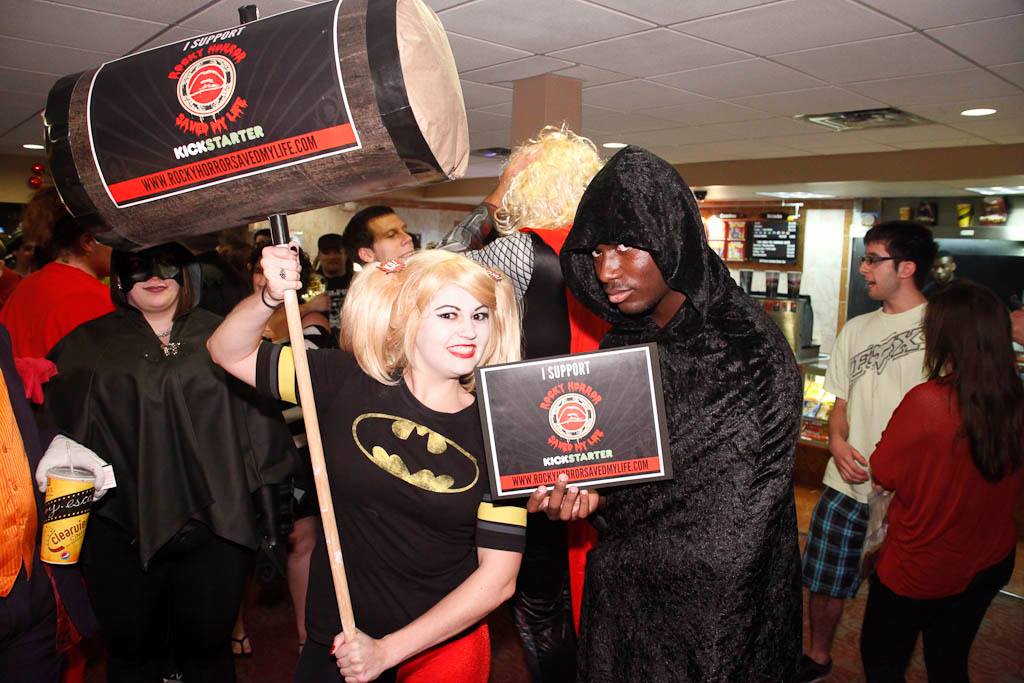 Dana (Production Design) posing with audience and cast members at The Home of Happiness' Super Hero Theme night who show their support for RHSML Photo credit to Michael Hambel Photography