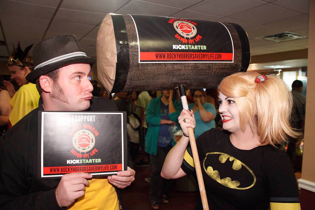 Dana (Production Design) posing with fellow cast member, Nick, at The Home of Happiness' Super Hero Theme night who show their support for RHSML Photo credit to Michael Hambel Photography