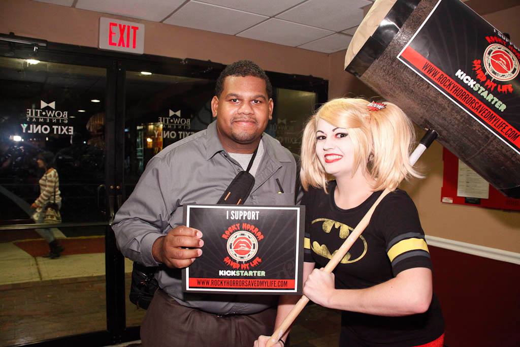 Dana (Production Design) posing with audience and cast members at The Home of Happiness' Super Hero Theme night who show their support for RHSML Photo credit to Michael Hambel Photography