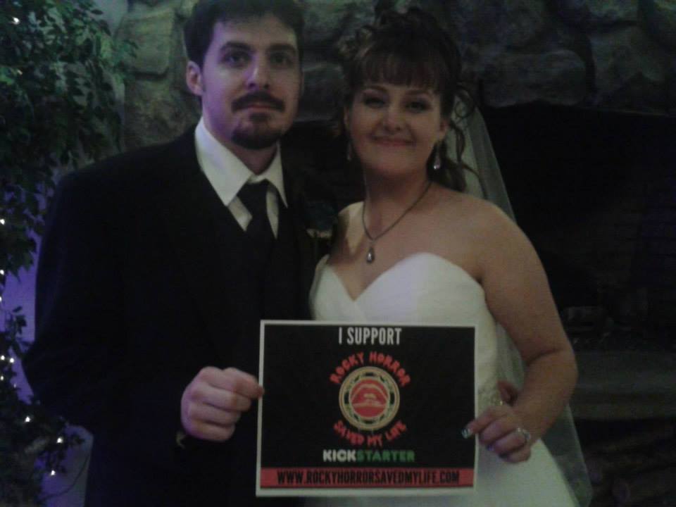 Ryan (Original Music) and Faith, cast leader of The Friday Nite Specials Cast , posing AT THEIR WEDDING, to show their support for RHSML!