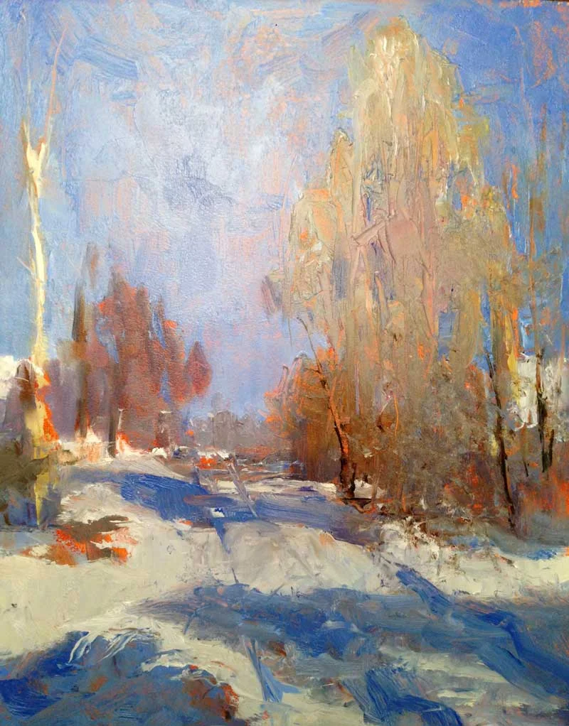 Blue Snow Oil on Panel 10 x 8