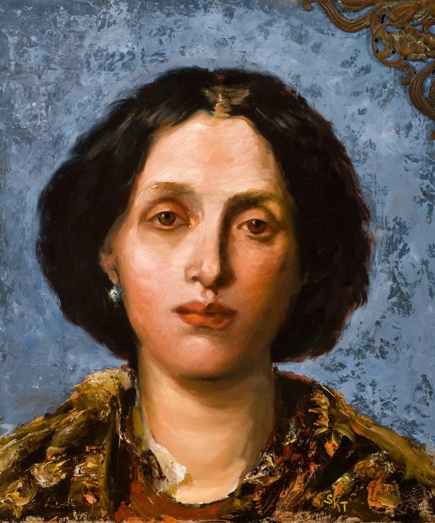 Female Portrait after G. F. Watts Oil on Panel 14 x 12