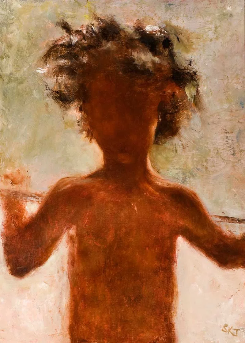Silhouette after Pinazo Oil on Panel 12 x 9