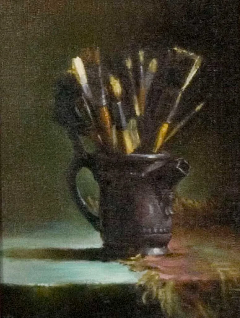 Paint Brushes after Leffel Oil on Linen 14 x 11