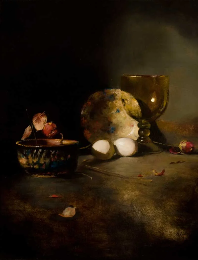 Umber Glass after Leffel Oil on Panel 18 x 14