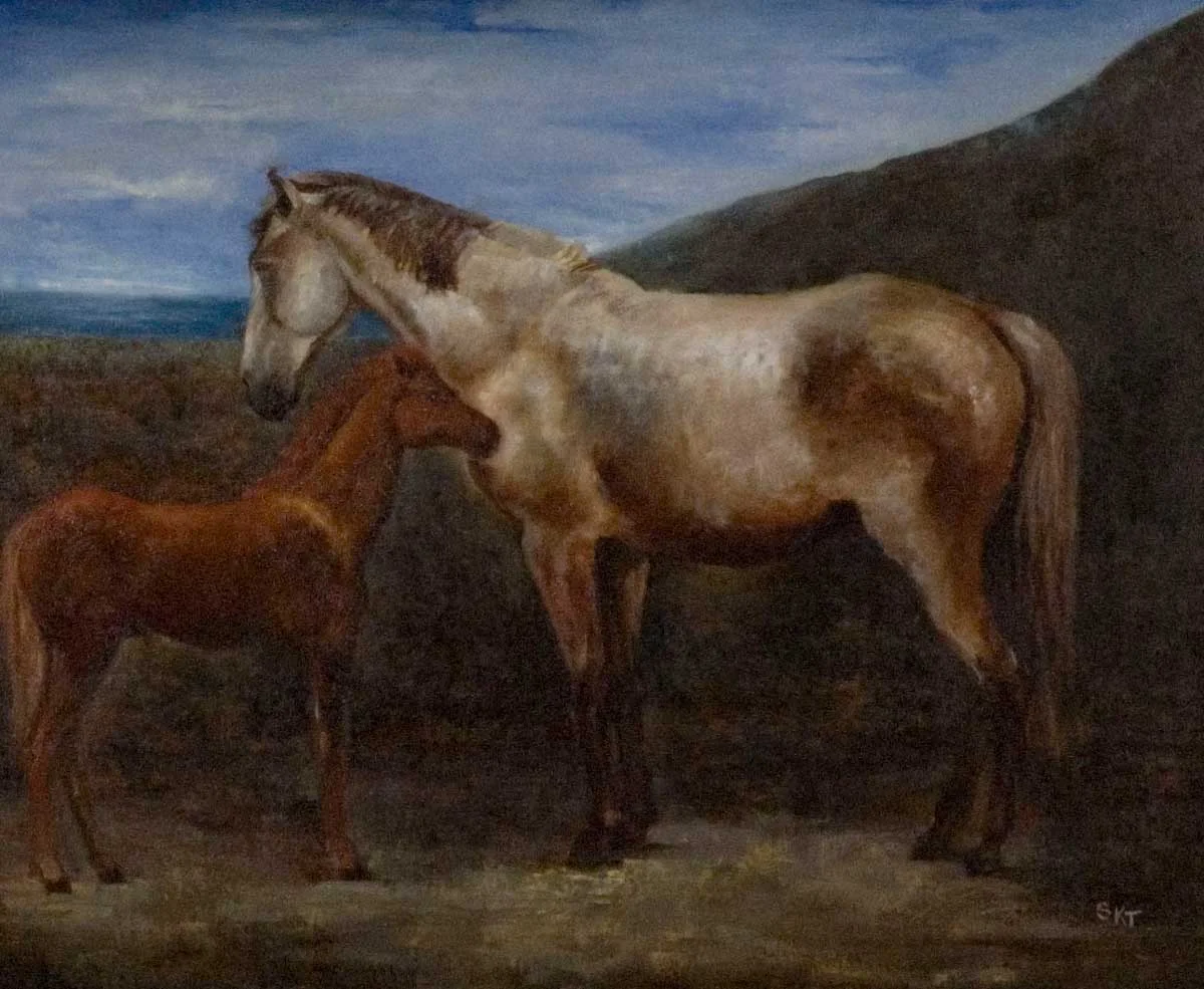 Bella's Horses Oil on Canvas 18 x 24