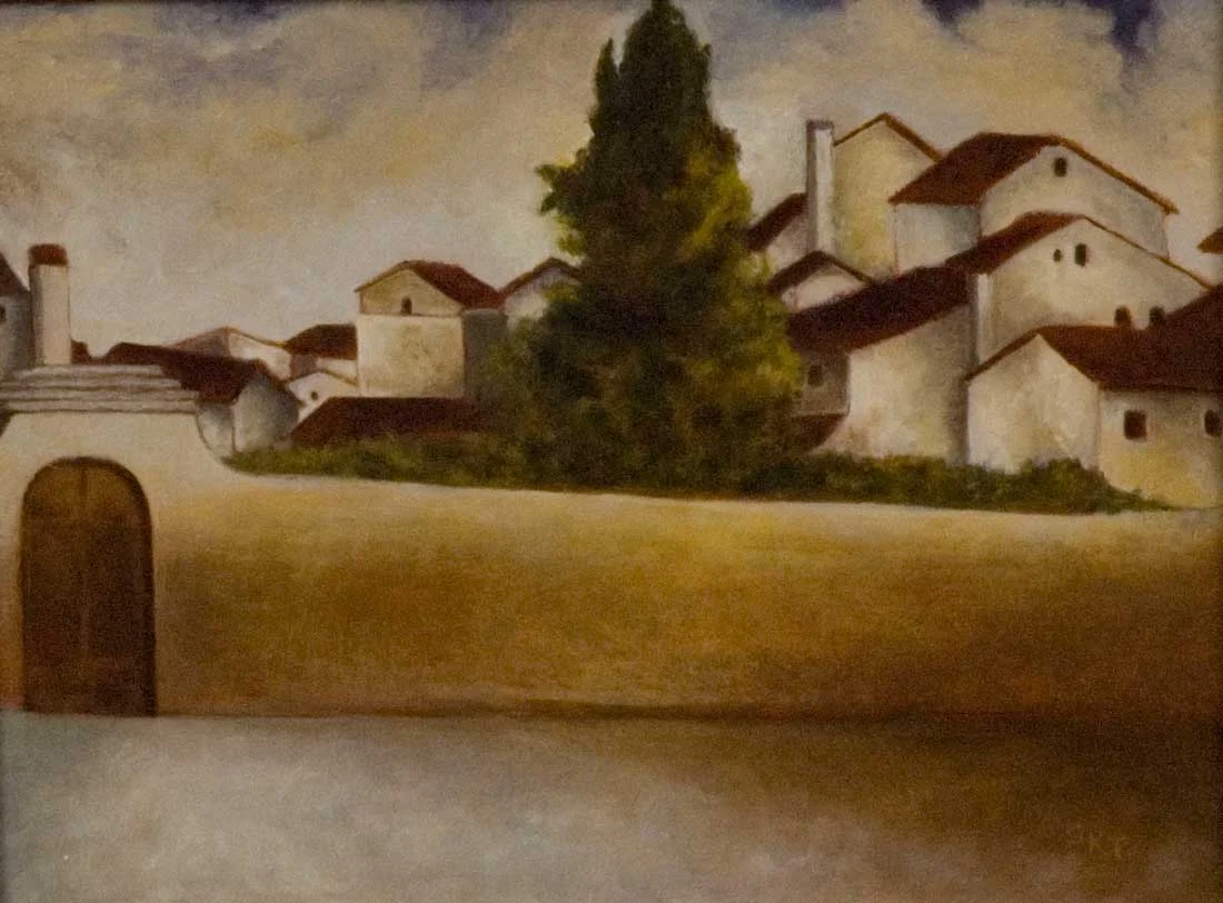 Italian Wall Oil on Panel 8 x 10