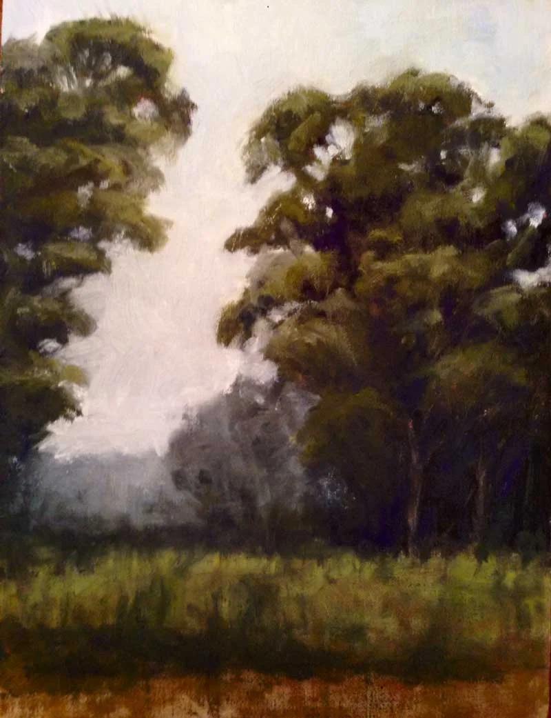 Los Osas Landscape Oil on Linen Panel 14 x 11