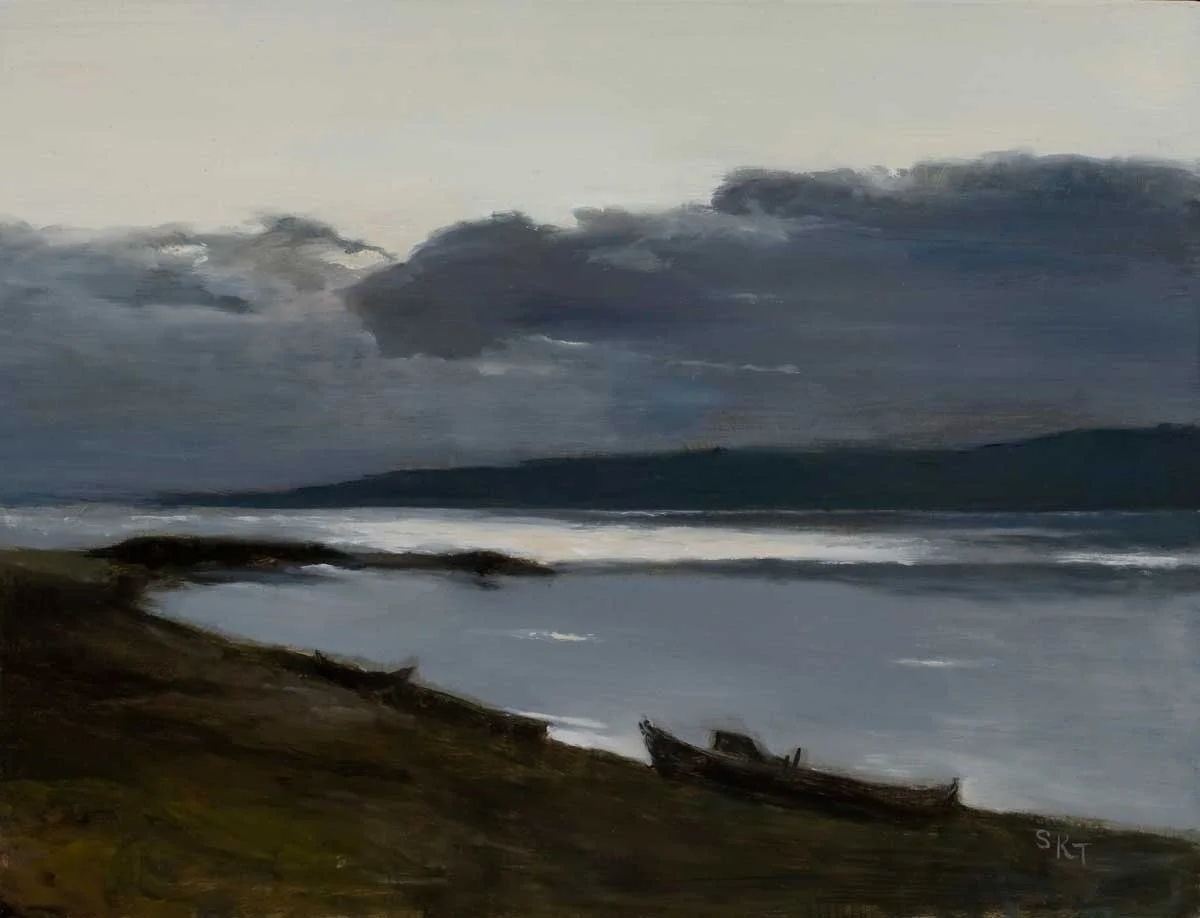 Moody Landscape after Levitan Oil on Panel 9 x 12