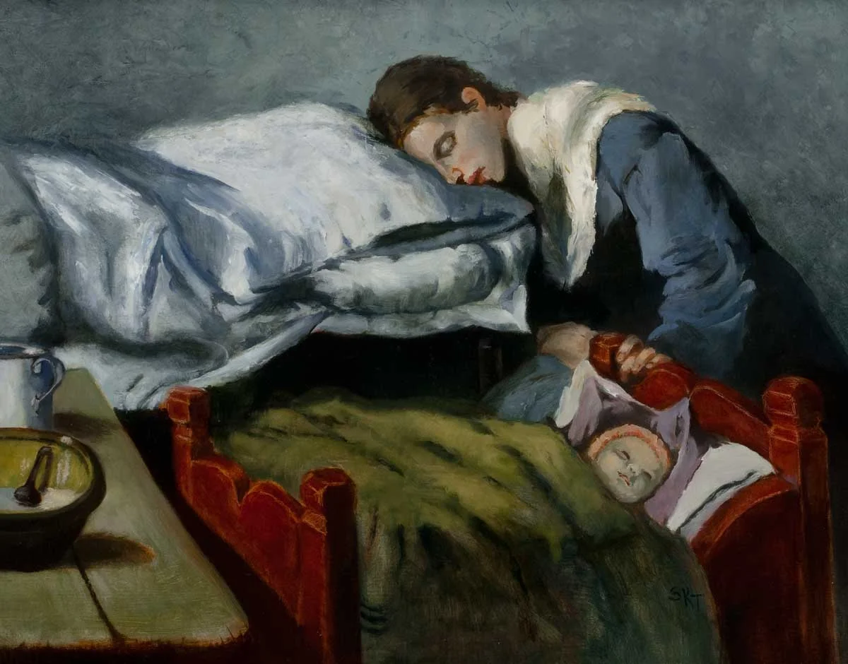 Mother and Child Oil on Panel 14 x 18