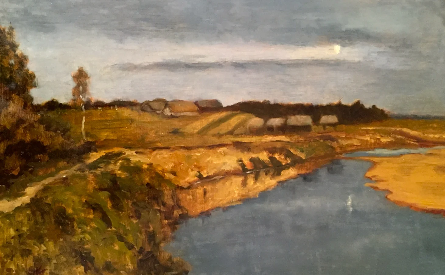 River after Levitan Oil on Panel 16 x 9