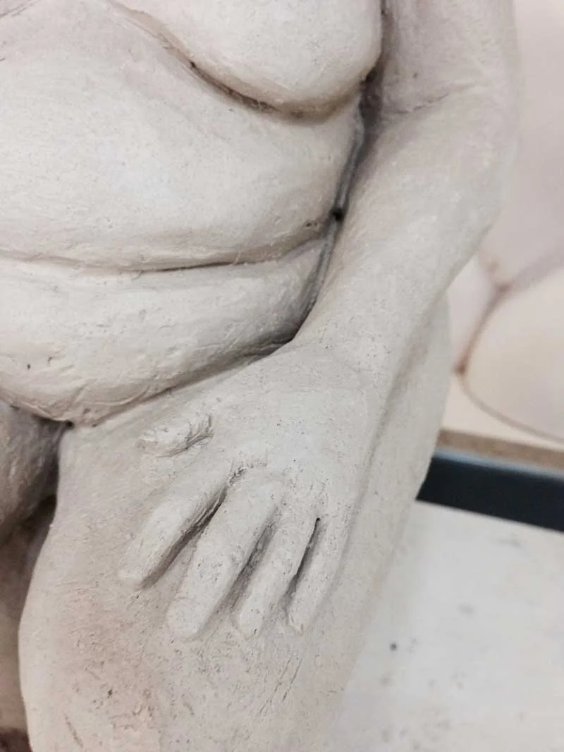 The Swimmer (hand detail) Water Based Clay In Progeress