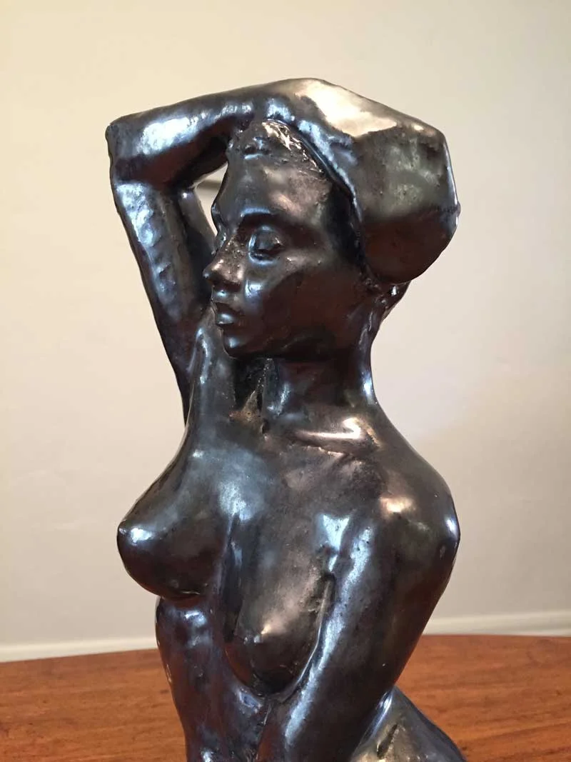 The Tilt (upper body detail) Fired and Glazed 14" x 12"w x 11"D