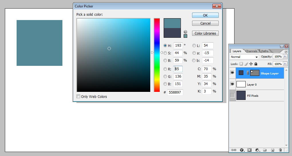 Changing the colour of a Shape in Photoshop | louisagallie.com