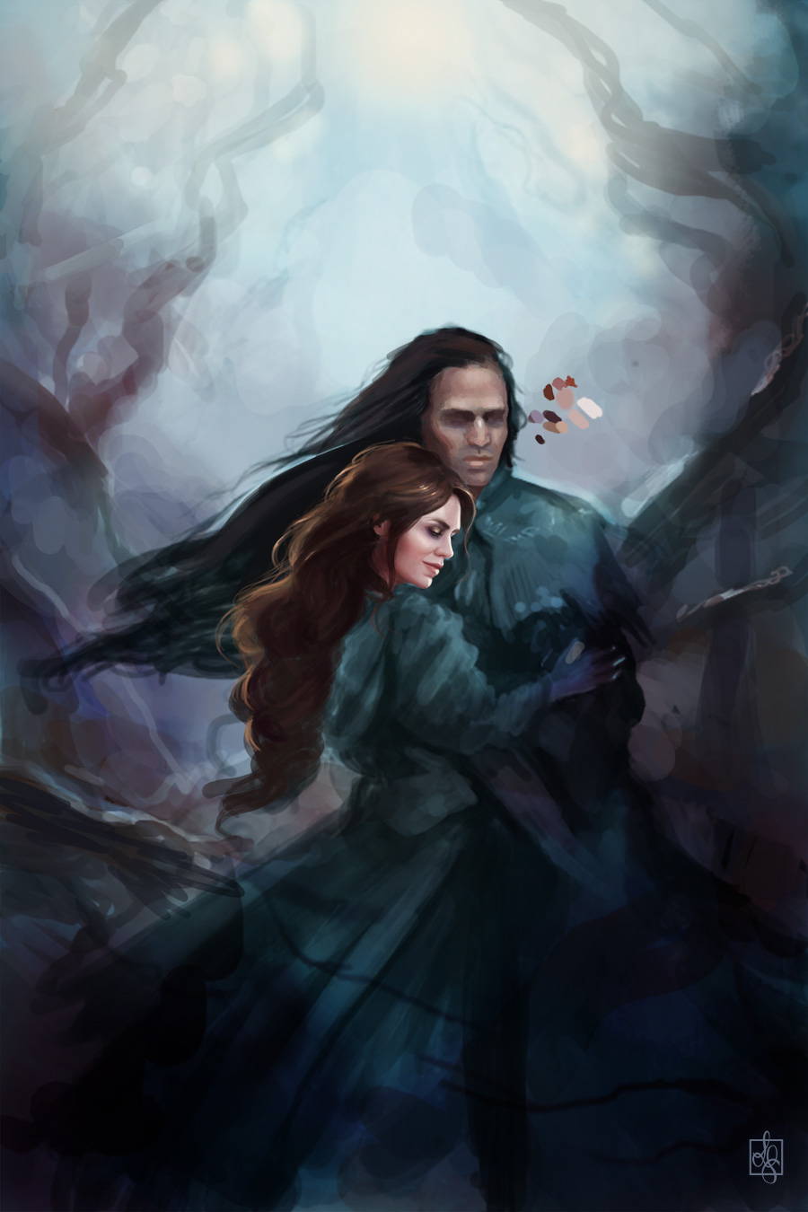 Check out this step-by-step guide from illustrator Louisa Gallie on creating the cover artwork for The Brush of Black Wings (author Grace Draven) | louisagallie.com