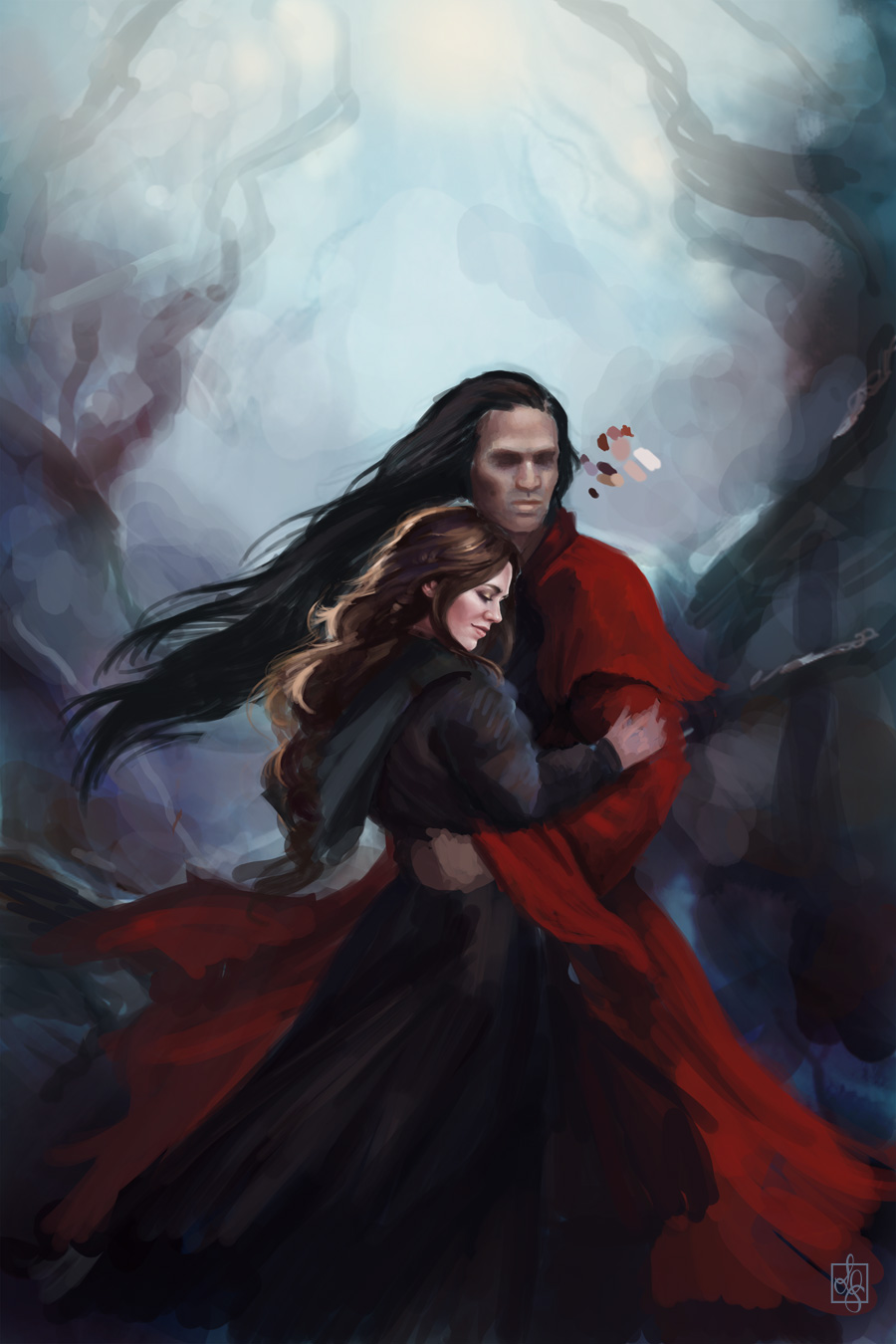 Check out this step-by-step guide from illustrator Louisa Gallie on creating the cover artwork for The Brush of Black Wings (author Grace Draven) | louisagallie.com