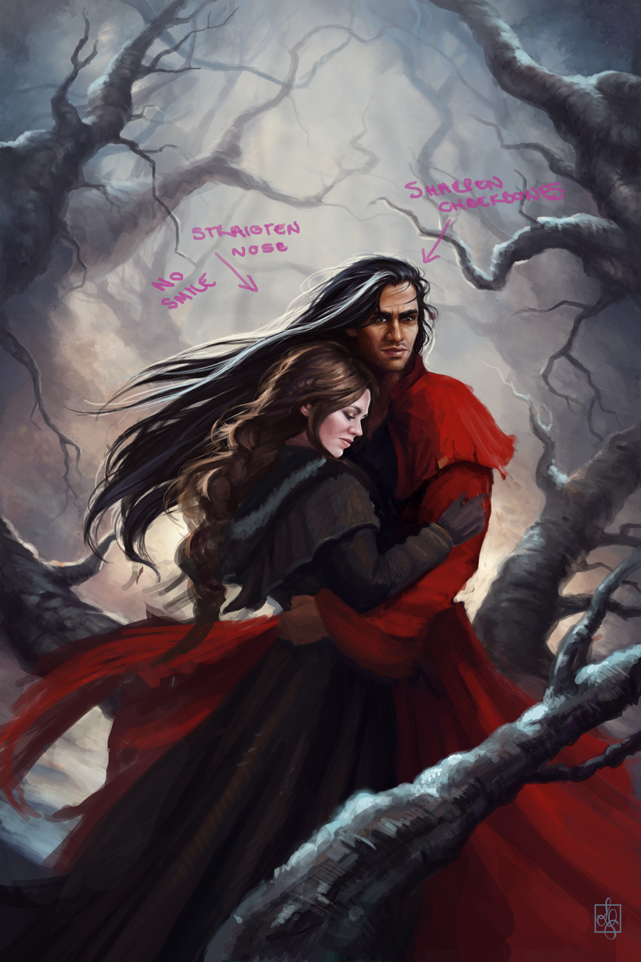 Check out this step-by-step guide from illustrator Louisa Gallie on creating the cover artwork for The Brush of Black Wings (author Grace Draven) | louisagallie.com