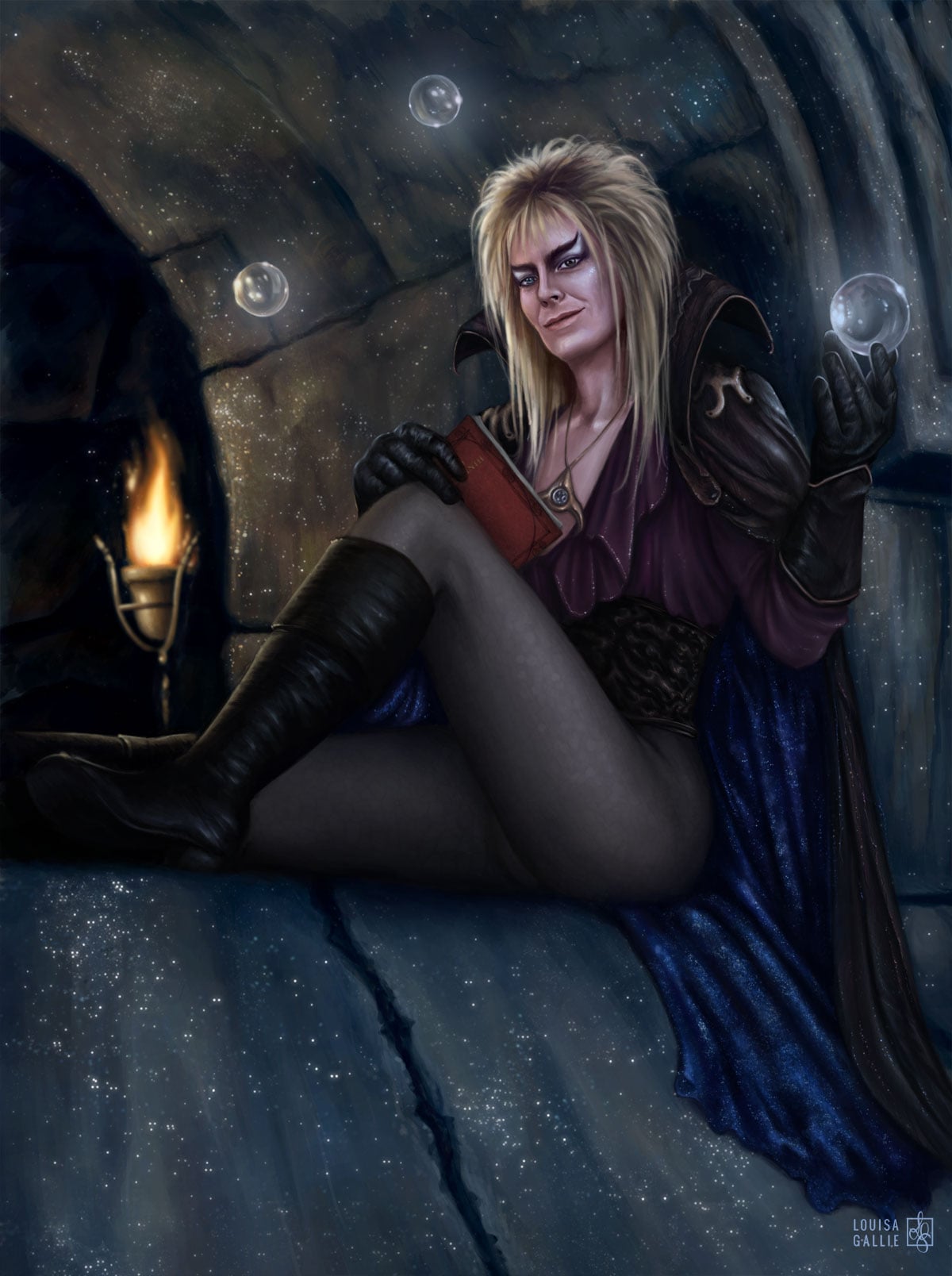 Farewell, David Bowie. The one and only Goblin King! Labyrinth fanart | www.louisagallie.com