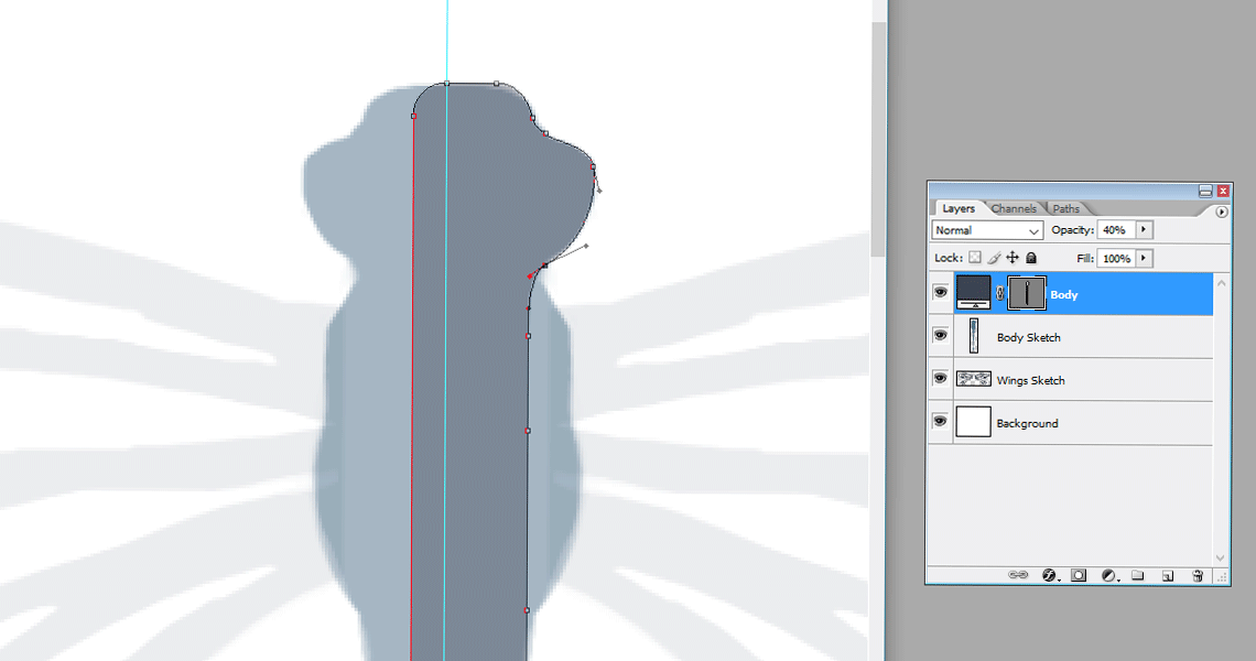 Creating a vector Dragonfly - Adjusting anchor points | louisagallie.com