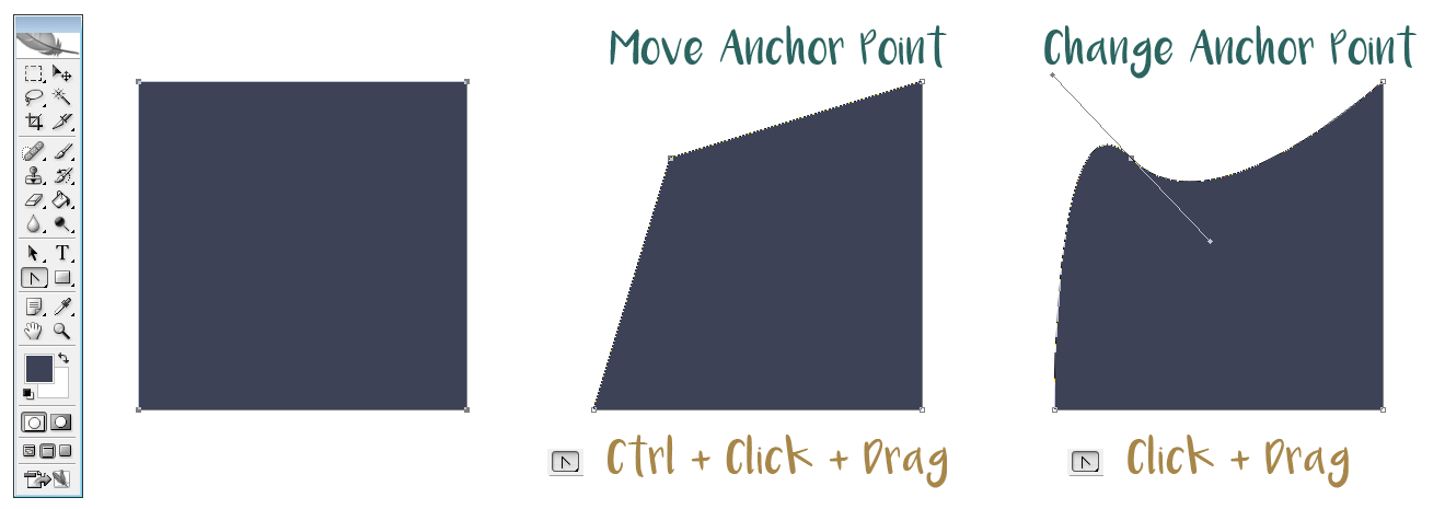 Editing a shape's anchor points in Photoshop | louisagallie.com