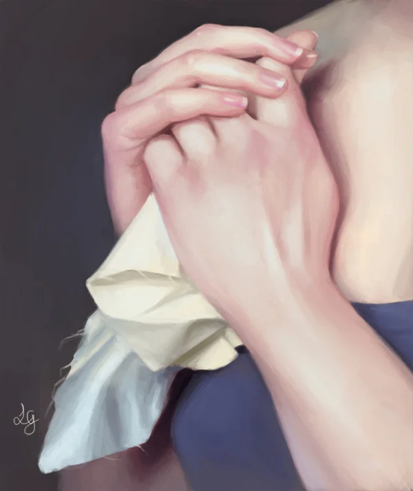 Hand study as prep for a commission. Photoshop | louisagallie.com