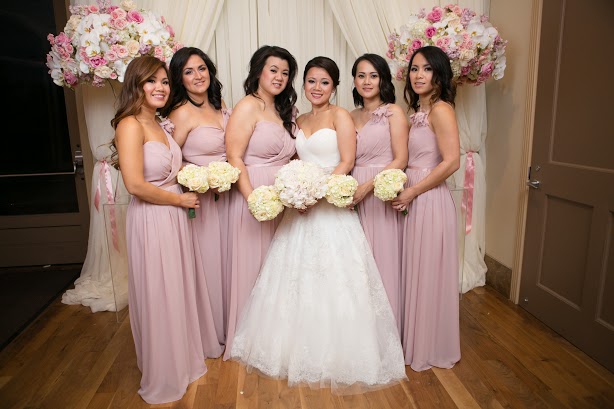 Dress: Casablanca 2136 Bridesmaids: B2 3089