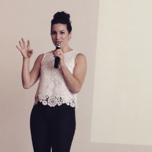 Laurie Davis speaking at Go Blog Social 2015.