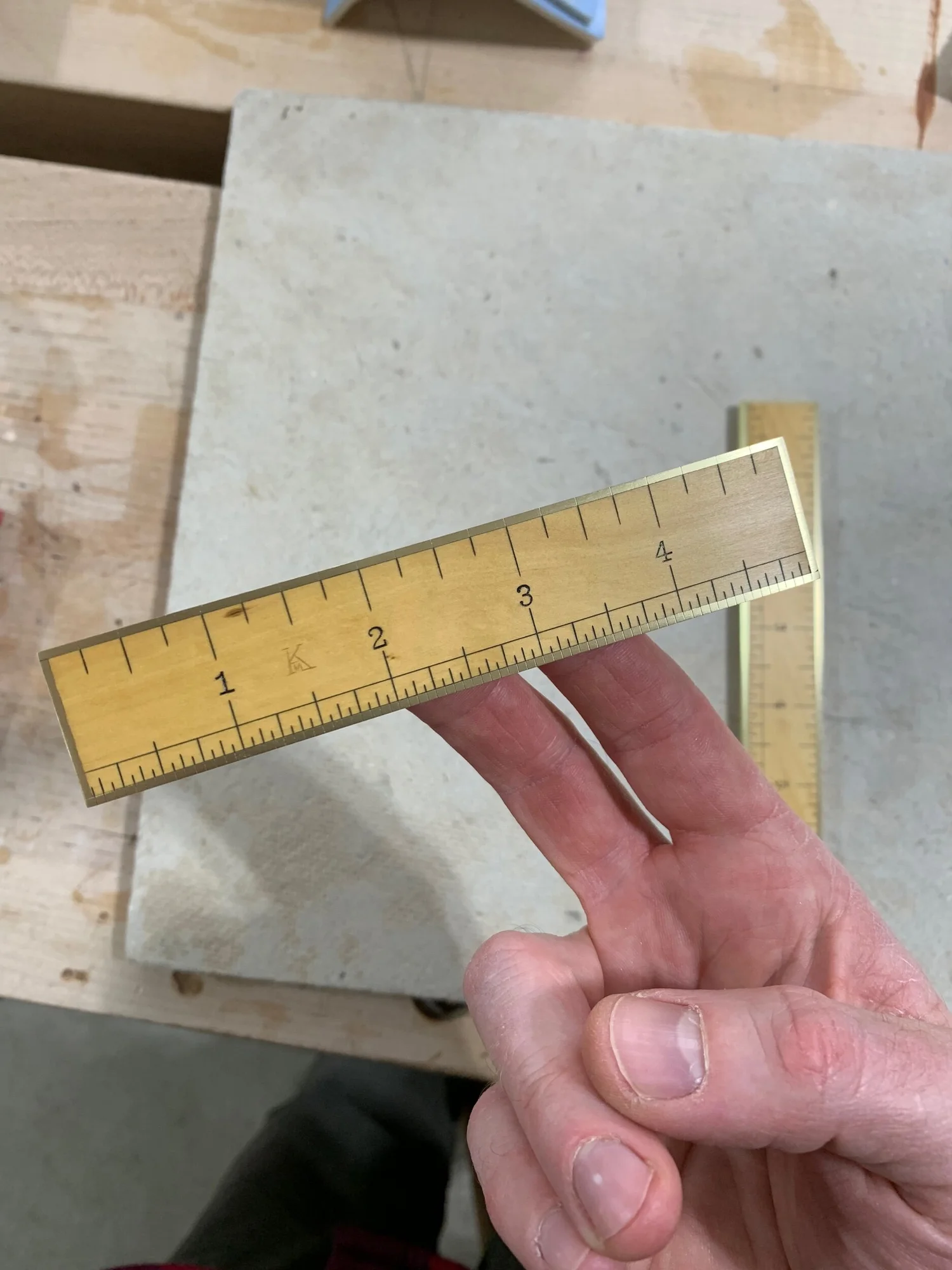 5 inch Imperial/Metric brass-bound rule — Shipwright Skills