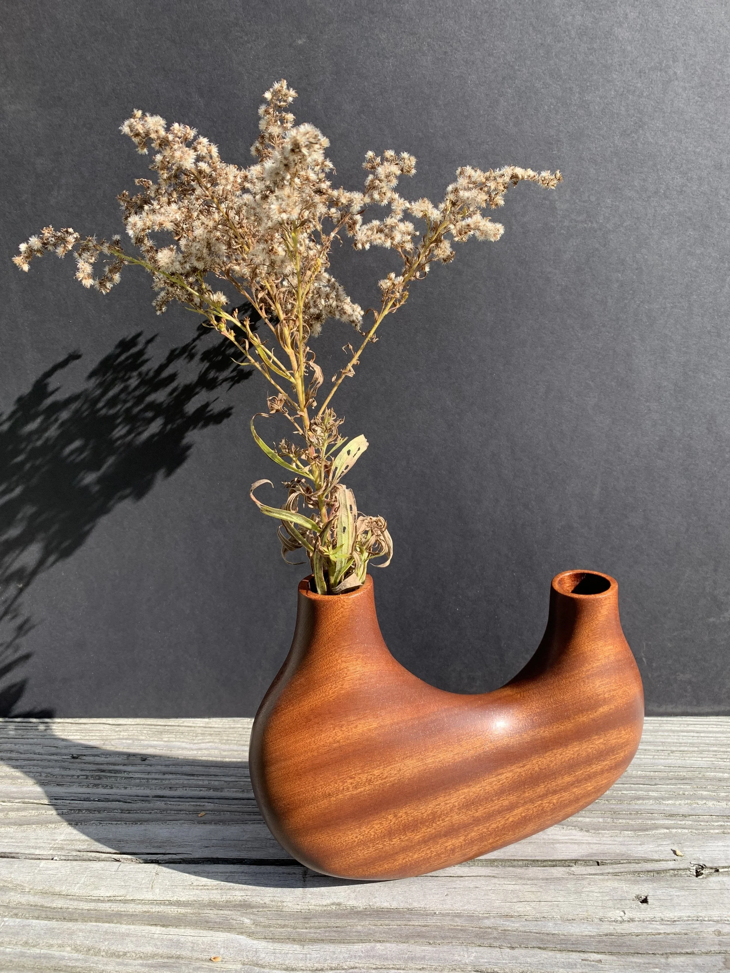 "Twins" dry vase in Sapelé